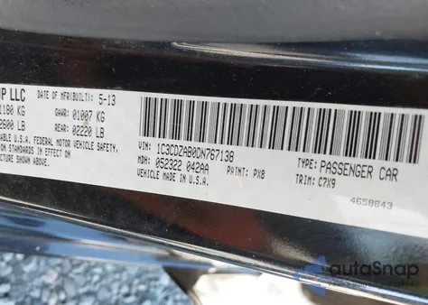 2013 Dodge Avenger Se from USA, damaged, VIN 1C3CDZAB0DN767138